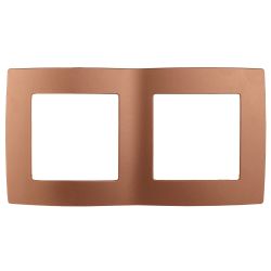 12-5002-14 ЭРА Рамка на 2 поста, Эра12, медь | Эра 12 Медь