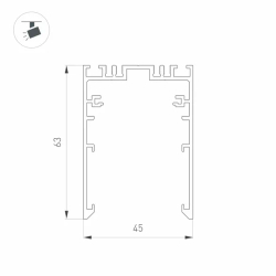 Трек MAG-TRACK-4563-1000 (BK, 5LN) (Arlight, IP20 Металл, 5 лет) 046832