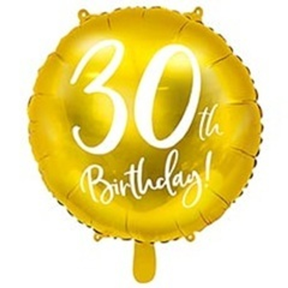 ПД 18" Круг, Happy birthday 30, Gold, 1 шт. (В упаковке)
