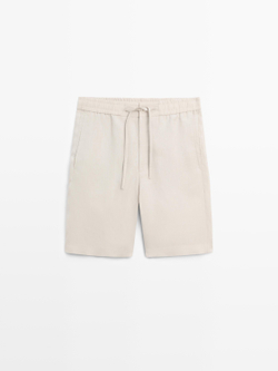 Massimo Dutti Короткие бермуды из 100% льна, песочный