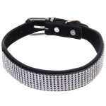 Ошейник для собак и кошек со стразами «#на стиле», цвет черный, 2см, размер M, 30*35см (лейбл)