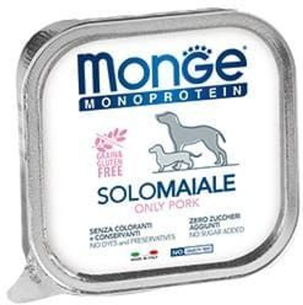 Monge Dog 150 г Monoprotein Solo консервы для собак паштет из свинины