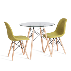 Стол CINDY GLASS (mod.80GLASS) металл/стекло, прозрачный, D80х75см