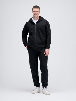 Костюм мужской спортивный на молнии (с начесом). Уголь
