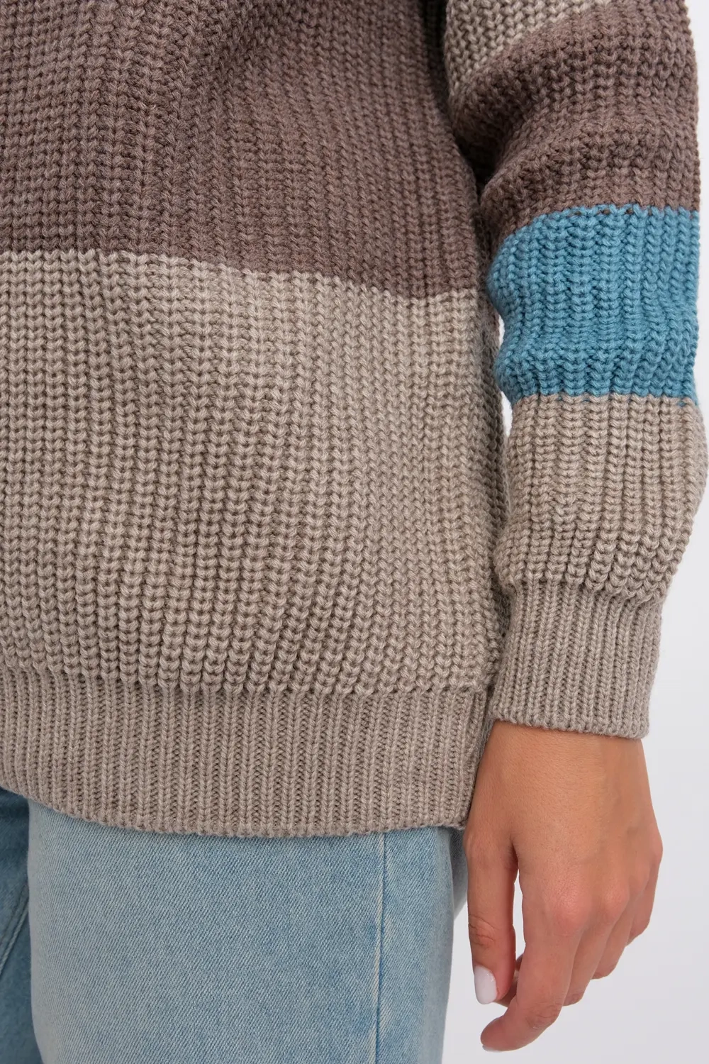 Жакет В 1558/бежево-бирюзовый