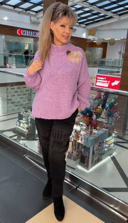 Буклированный джемпер в лавандовом цвете