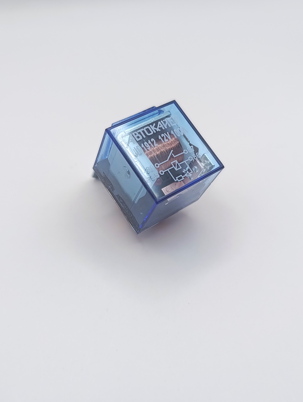 Реле универсальное автомобильное 12V 5 контов 100А с индикатором, с кронштейном, прозрачное