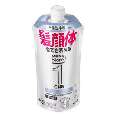 Гель для тела мужской три в одном с ароматом фруктов 340 мл KAO Men's Biore ONE All-In-One Body Cleanser Fruity (мягкая упаковка)