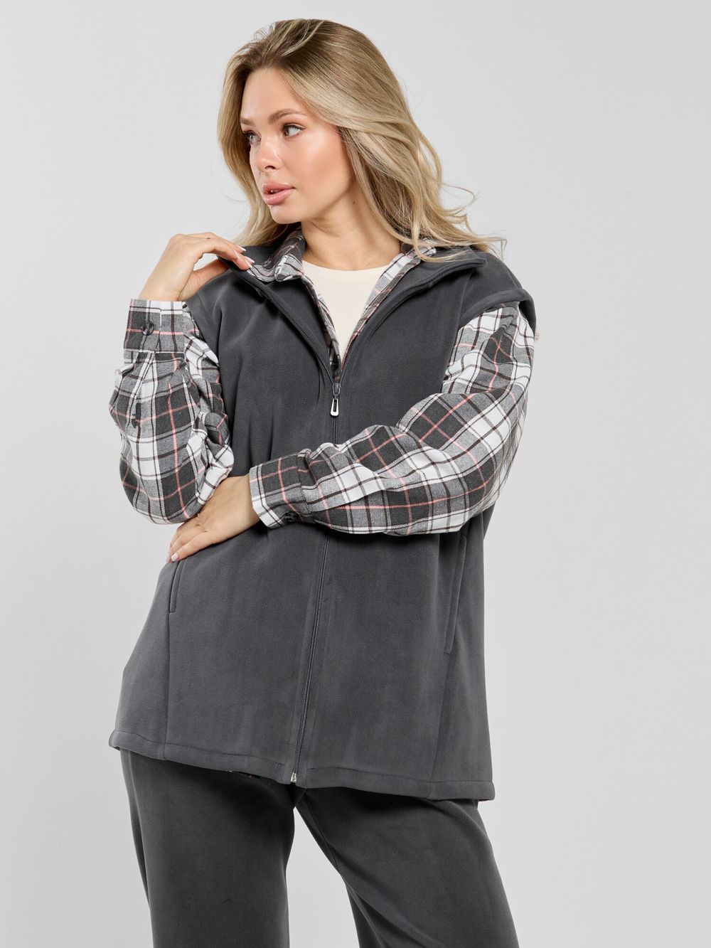 Толстовка (жилетка) Блик-3 Виотекс ГРАФИТОВЫЙ