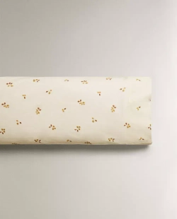 ZARA HOME НАВОЛОЧКА С ПРИНТОМ «ЛИСТЬЯ», ЖЕЛТОВАТО-БЕЛЫЙ