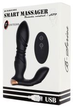 Черный L-образный вибромассажер простаты с пультом ДУ (Цвет: черный)