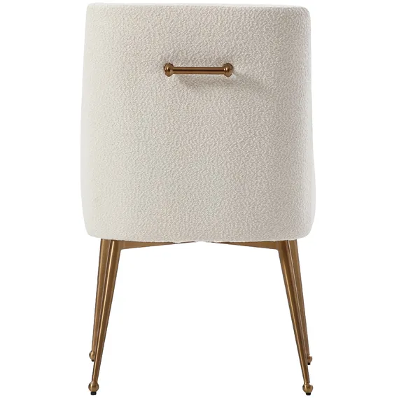 Стул Senna, белое букле с золотыми ножками | Купить в Hallberg.ru