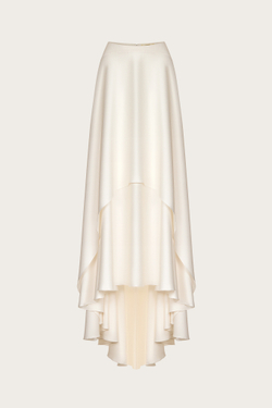 ЮБКА ИЗ МОЛОЧНОГО ШЕЛКА С ВОЛАНАМИ