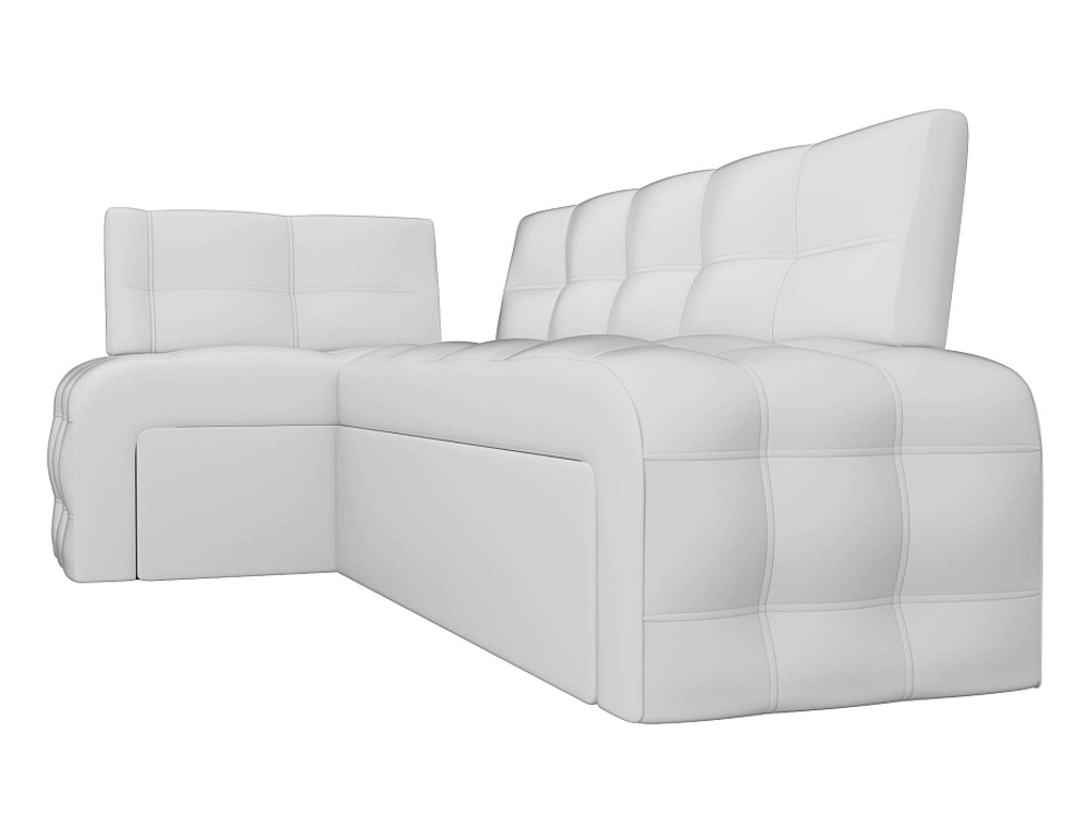 Диван кухонный угловой Люксор левый угол, Белый, Экокожа, 28595L
