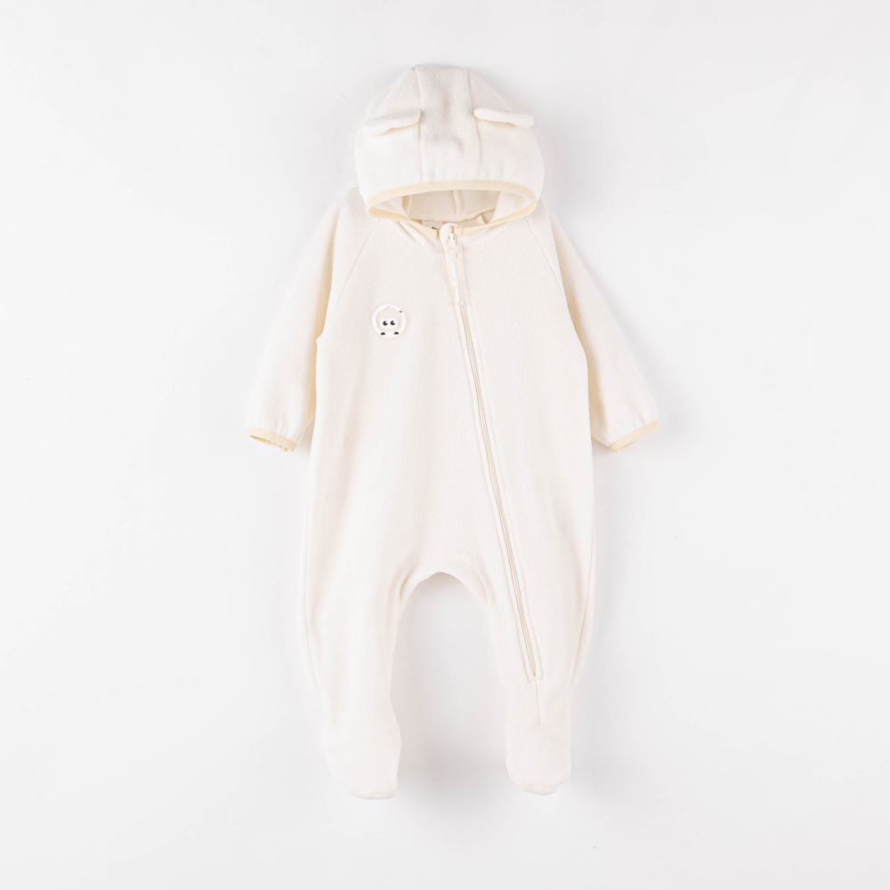 Комбинезон флисовый с ушками "Молоко" 0+