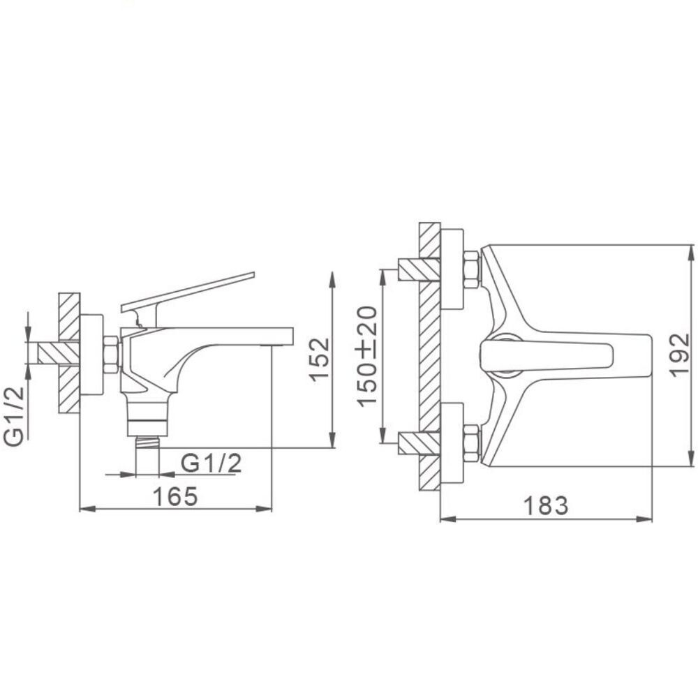 Смеситель для ванны, Frap, корот изл, с картриджем, чер, F3257