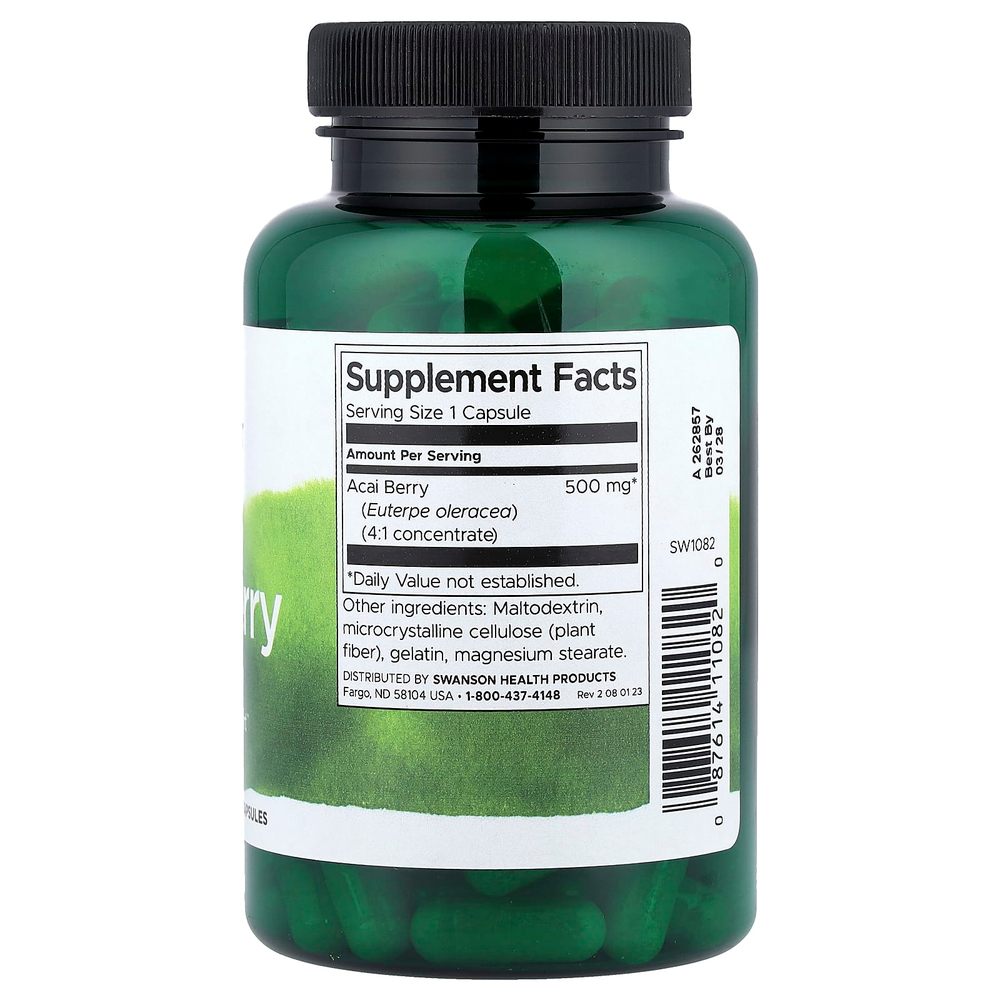 Swanson, ягоды асаи, 500 мг, 120 капсул