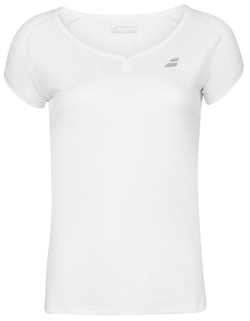Футболка для девочки теннисная Babolat Play Cap Sleeve Top Girl - белый