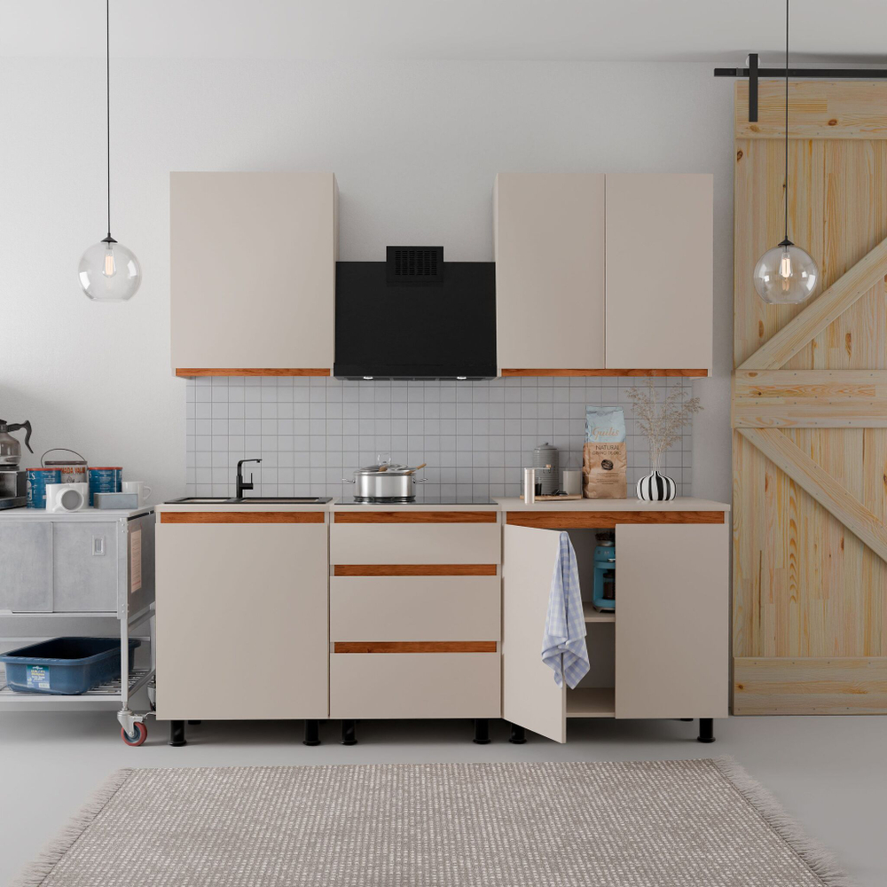 Кухонный напольный модуль Виго с вставками из дуба