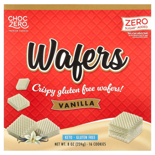 ChocZero, премиальное печенье, вафли, ваниль, 16 шт., 224 г (8 унций)