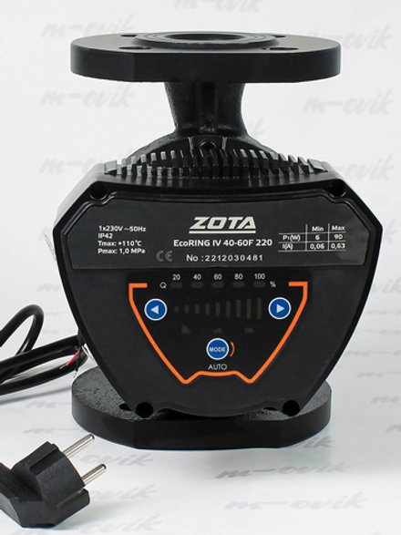 Насос циркуляционный для отопления ZOTA EcoRING IV 40-60 F 220, фланцевый, частотный