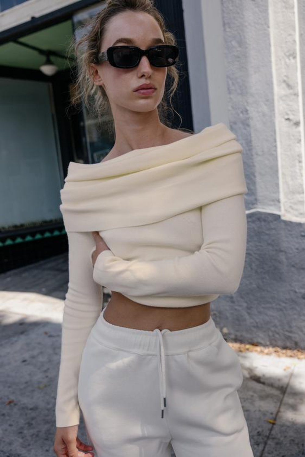 ZARA БАЗОВЫЕ БРЮКИ ИЗ МЯГКОЙ ТКАНИ, ЭКРЮ