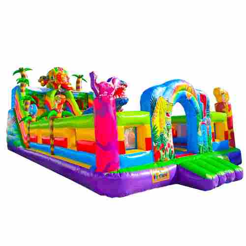 Коммерческий надувной батут «Хамелеон и динозавры Ультра 2» 12*6*6 м