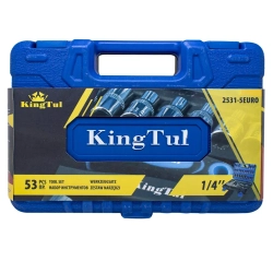 Набор инструмента 53пр. 1/4''(6-гран.)(4-14мм, головки глубокие 6-14мм) KINGTUL KT-2531-5 EURO