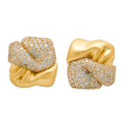 Серьги с Белыми и Шампань Бриллиантами, E0132-4/7