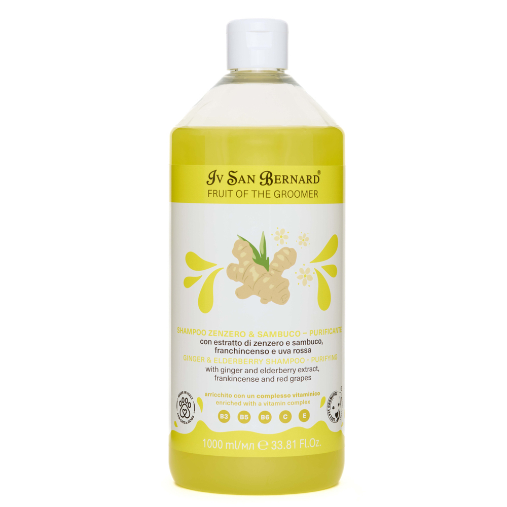 Шампунь Iv San Bernard Fruit of the Groomer Ginger&Elderbery с противовоспалительным эффектом 1000 мл