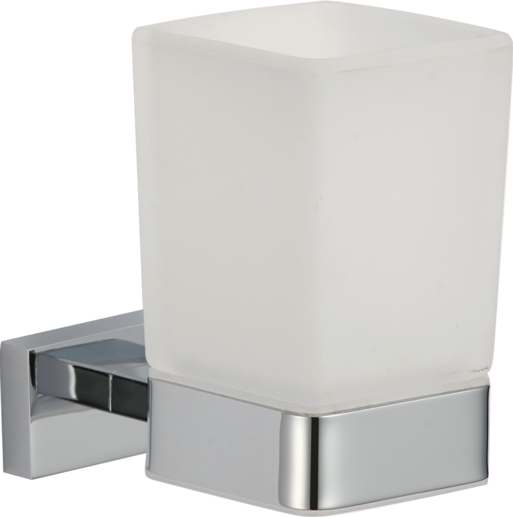 88060 Стакан стекло "настенный" (ХРОМ) GANZER (10/1шт)