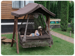 Деревянный с крышей каркас КАРАВЕЛЛА (для качелей СЕАРА)