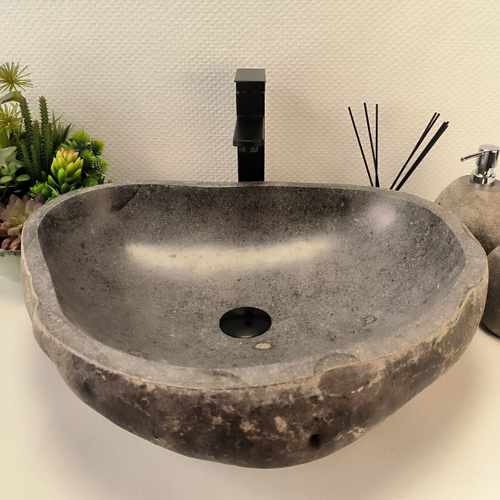 Раковина из речного камня RS-63178 (55*46*15)