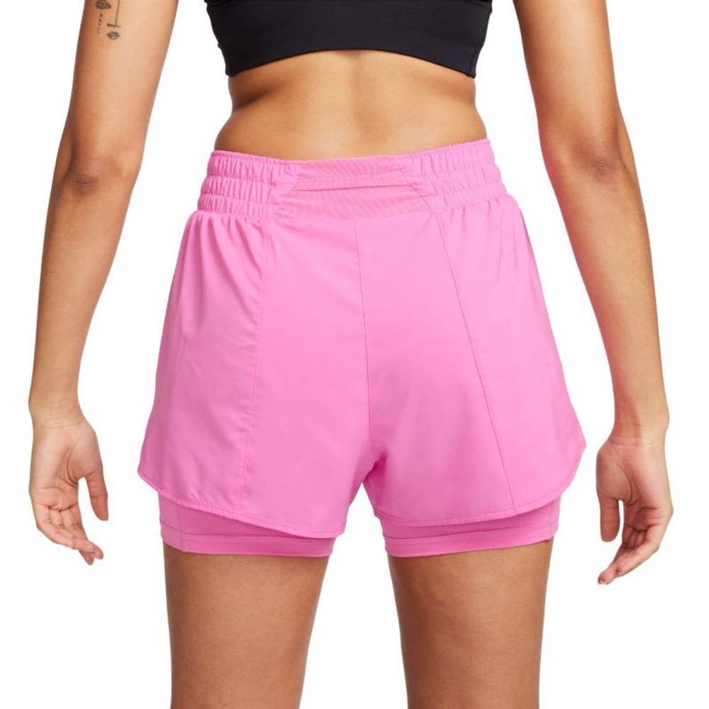Женские Шорты теннисные Nike One Dri-Fit 2-in-1 High-Waisted 3in Training - playful pink/reflective silver