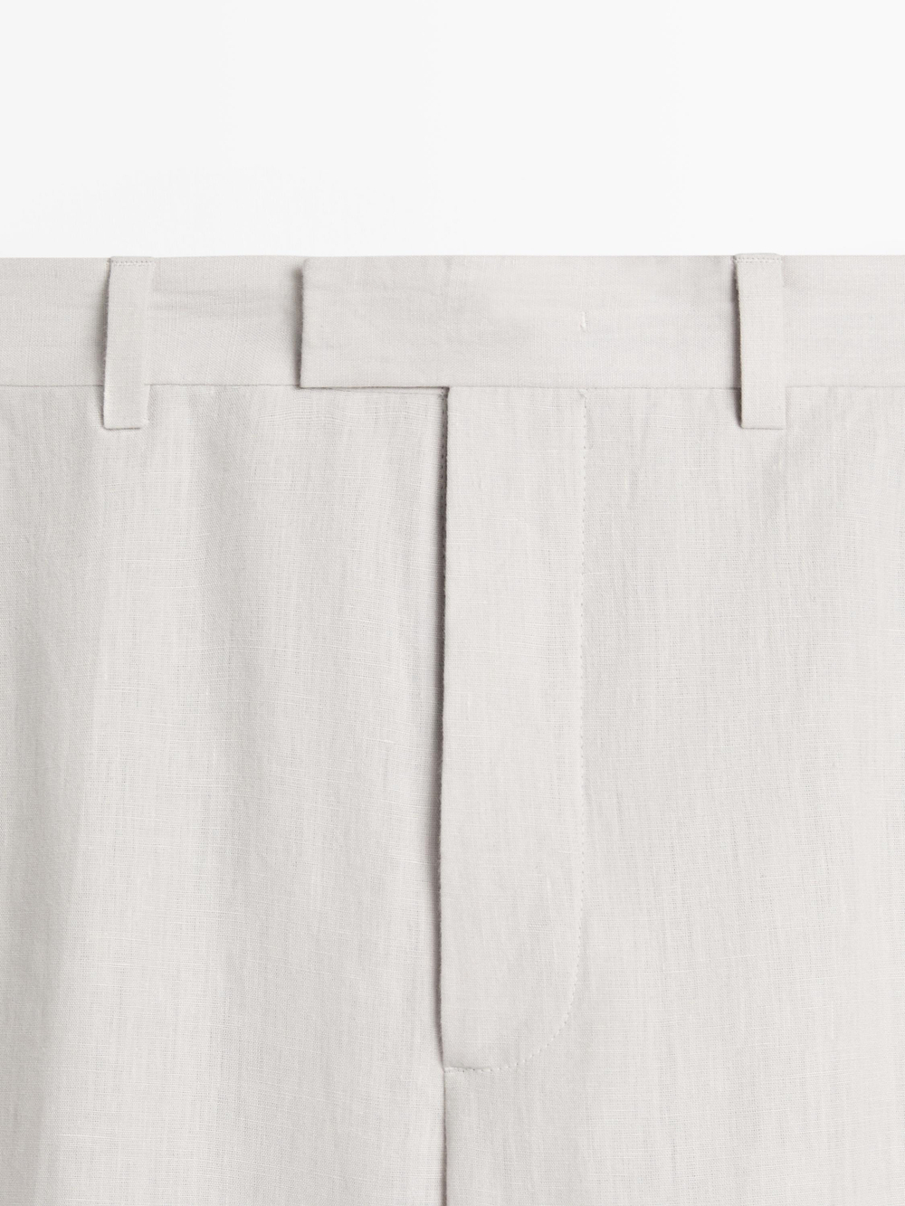 Massimo Dutti Льняные брюки Barrel приталенного кроя, ледяной