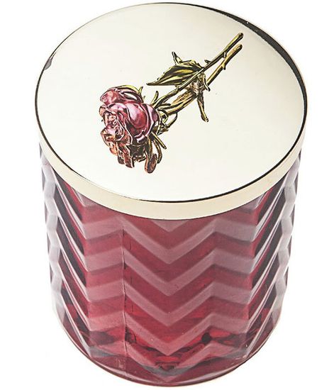 Большая красная свеча "ёлочка" с золотым цветком и платком, Cote Noire