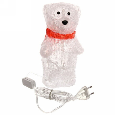 Фигура светодиодная «Мишка в шарфике» 12х12х24 см