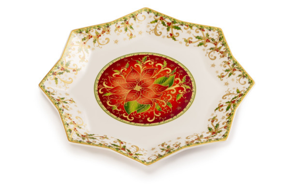 Блюдо сервировочное 28см Lamart Palais Royal Рождественская звезда рельефное