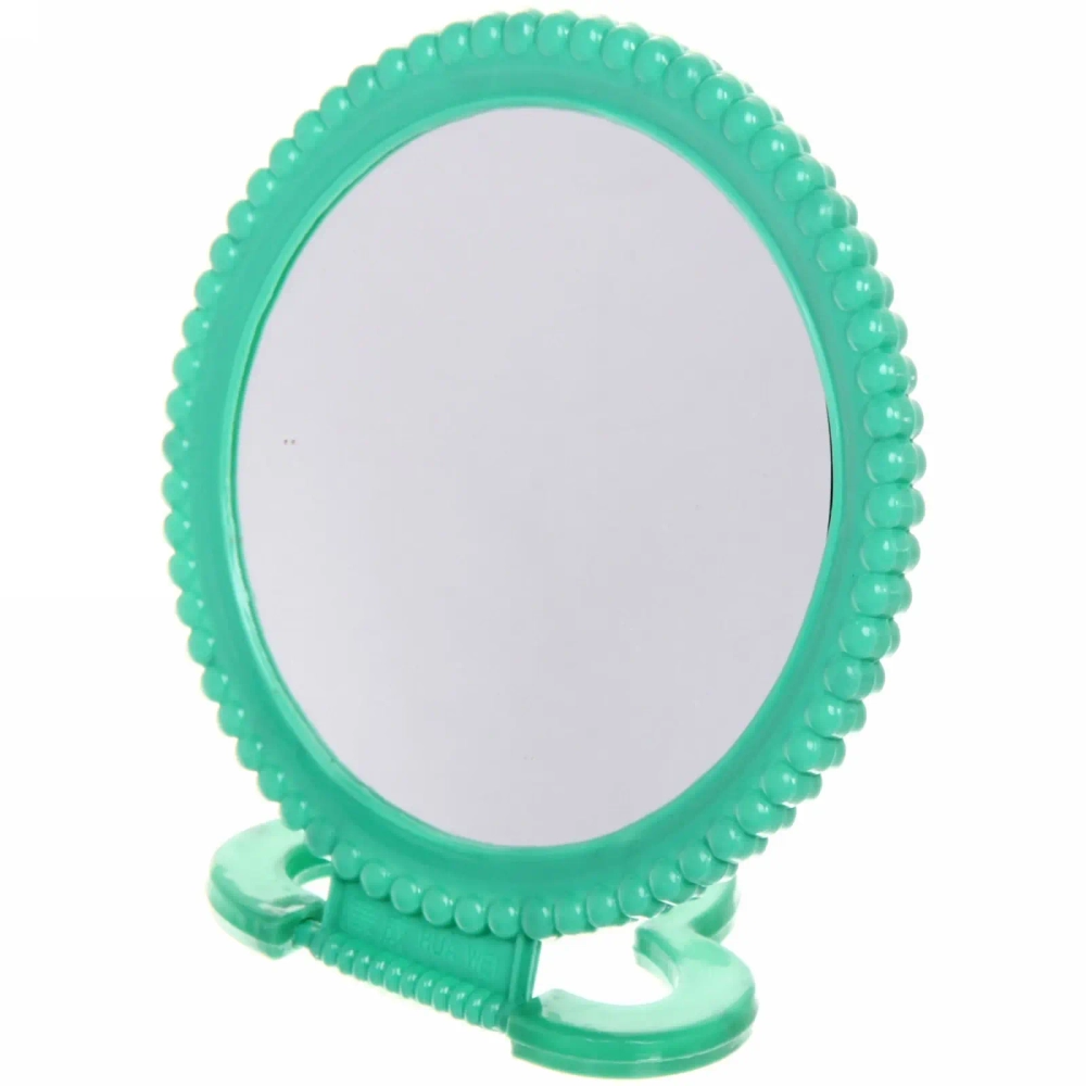 Зеркало настольное в пластиковой оправе «Бусинки» круг, подвесное, цвет микс, d-12см (Стикер на минивложение)