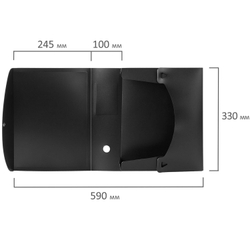 Короб архивный (330х245 мм), 100 мм, пластик, разборный, до 900 листов, черный, 0,9 мм, BRAUBERG "Energy", 236854