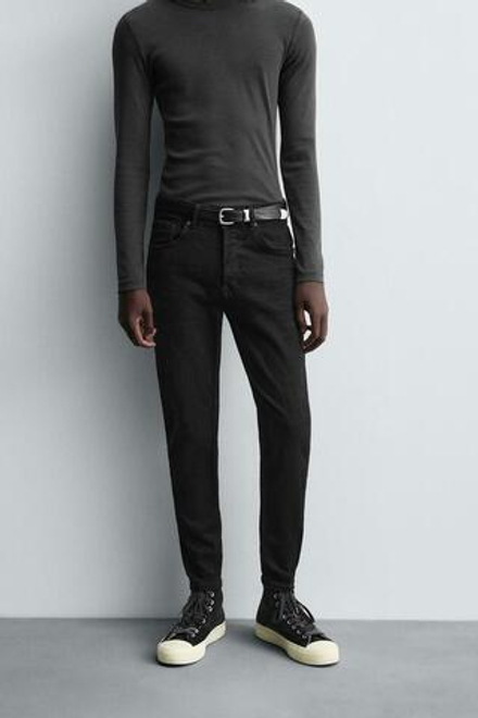 ZARA УКОРОЧЕННЫЕ ДЖИНСЫ SKINNY, ЧЕРНЫЙ
