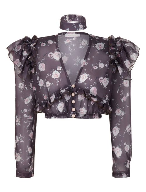 Топ с воланами Afina, мокко