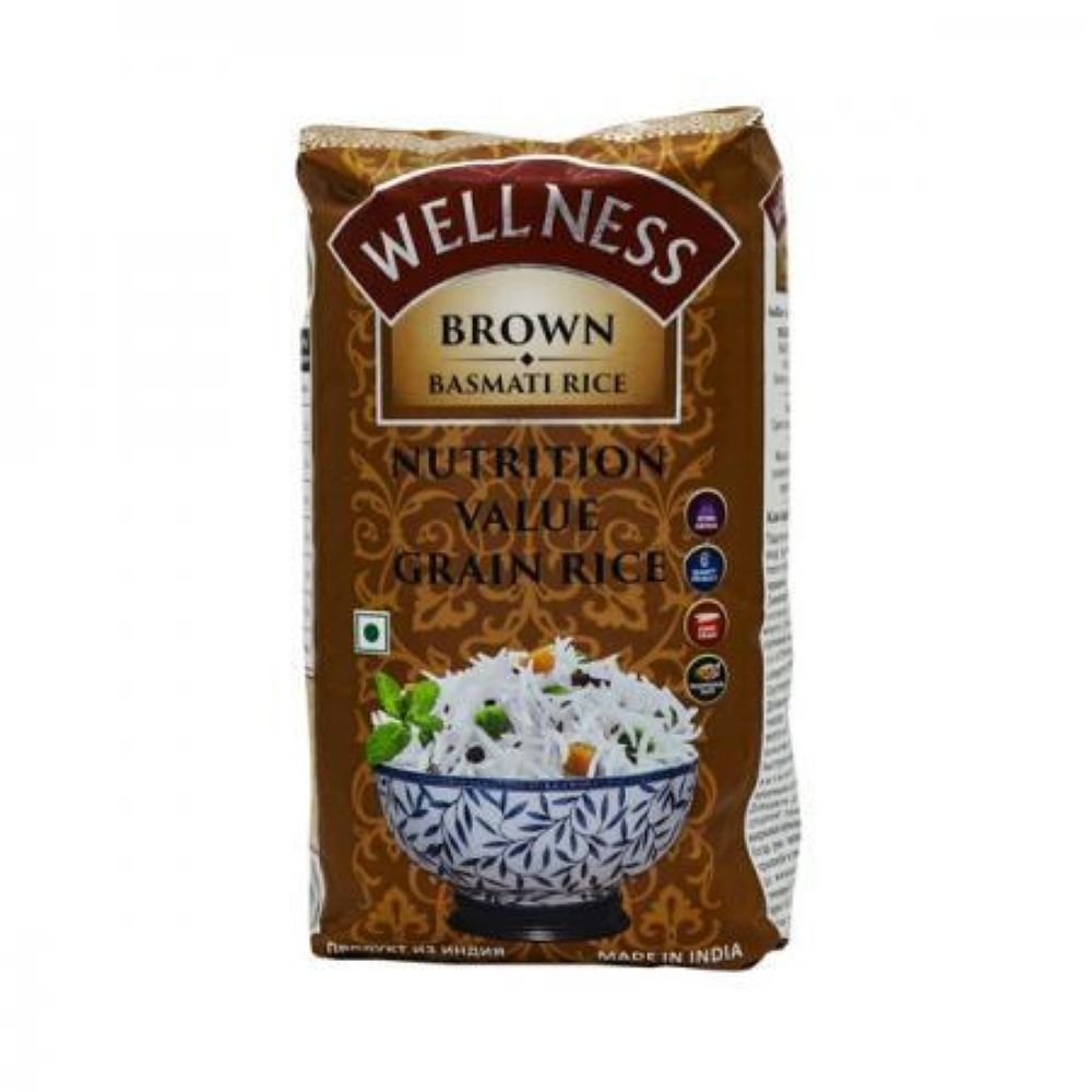 Рис WellNess Basmati Brown коричневый 1 кг, 2 шт