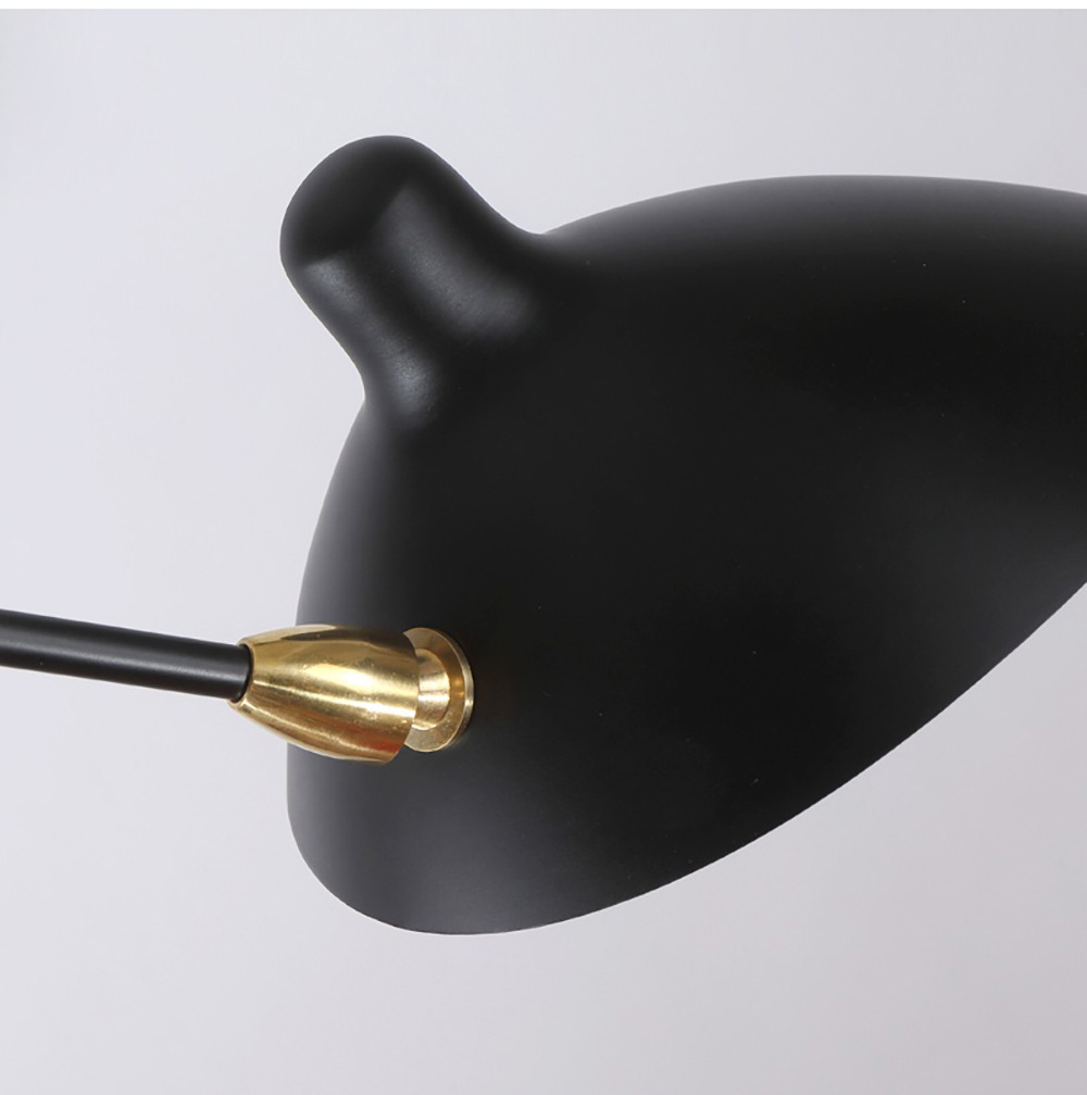 Ceiling design lamp  Three Arms by Serge Mouille (Black)