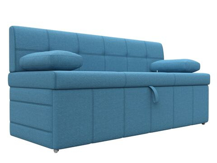 Диван кухонный прямой Лео, Амур 10 голубой, Рогожка, 123859