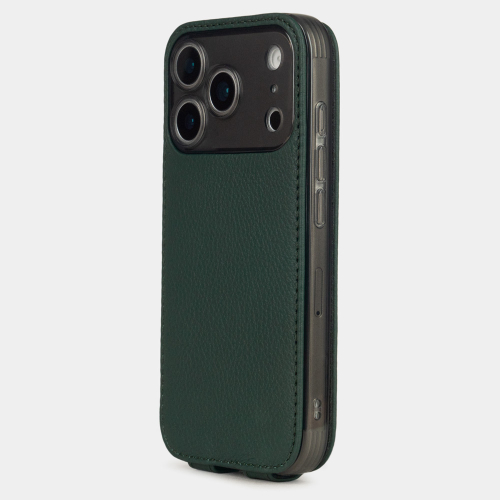 Чехол для iPhone 17 Pro Max - кожа теленка, темно-зеленый