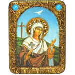 Инкрустированная Икона Святая мученица Иулия (Юлия) Карфагенская 20х15см на натуральном дереве, в подарочной коробке