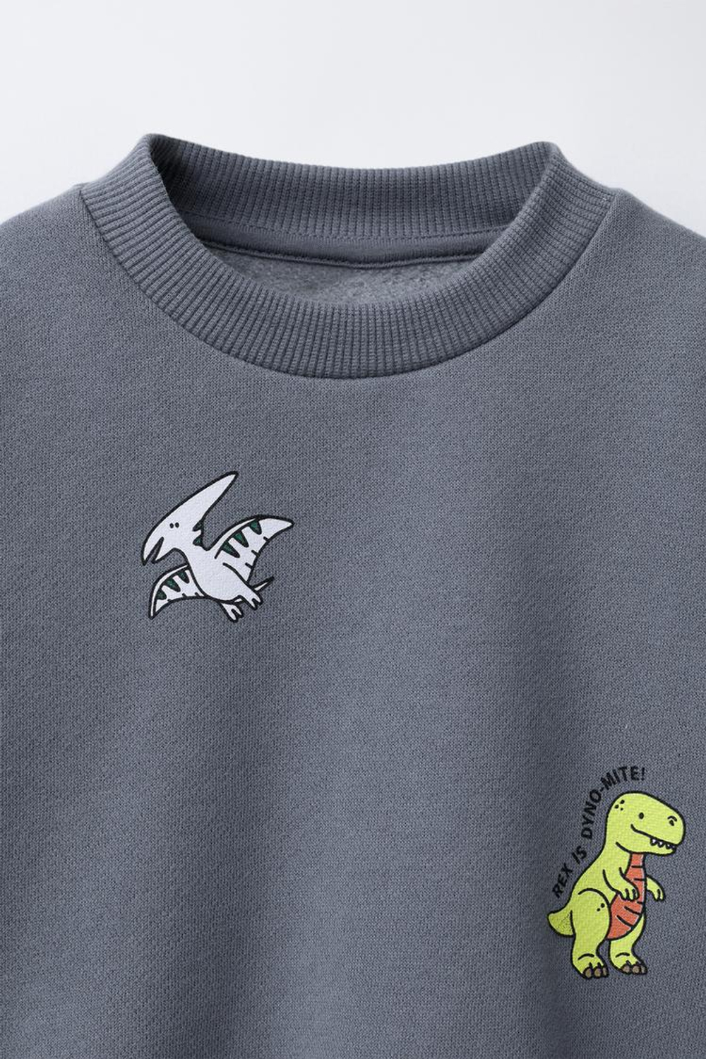 ZARA ТОЛСТОВКА С ПРИНТОМ «ЖИВОТНЫЕ», СЕРО-СИНИЙ