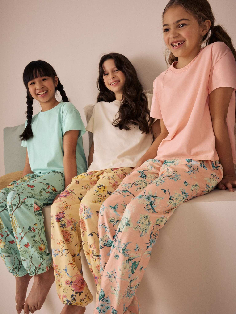 Пижама для девочки Next AC2-711, 3 шт., Розовый, Голубой, Бежевый