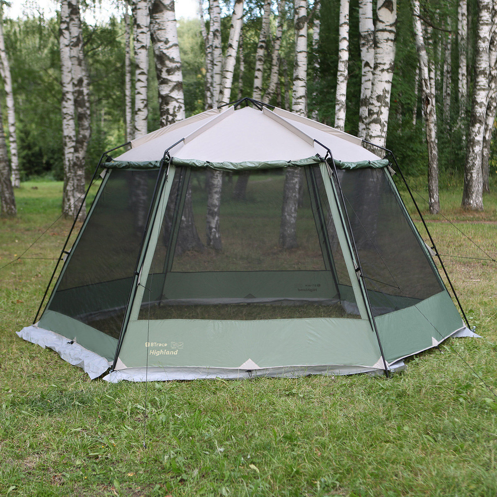 Шатер кемпинговый Btrace Highland (4,3х3,7м) Зеленый/Бежевый